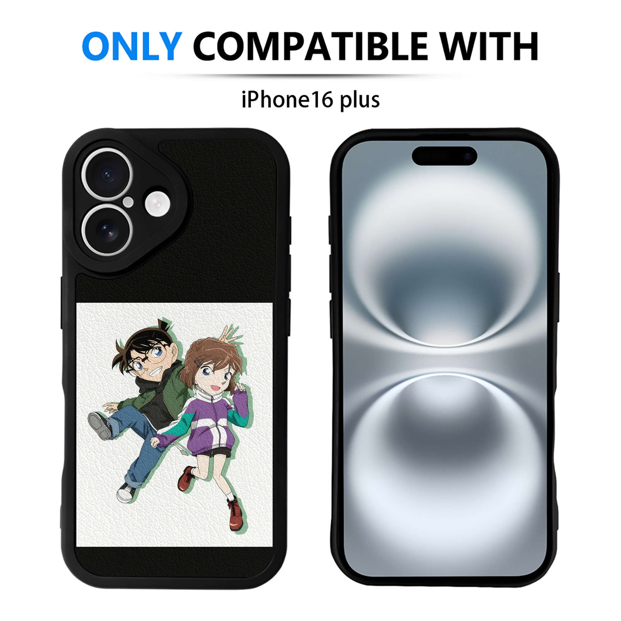 （画像用） 名探偵コナン 灰原 哀 はいばら あい Detective Conan Anita Hailey、Vi Graythorn Haibara Ai 【iPhone 16シリーズ対応】シリコンスマホケース（レザー調） 材質：シリコン